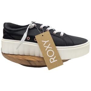 Roxy Women's Sheilahh Slip on Platform Sneakers Black White Size 9